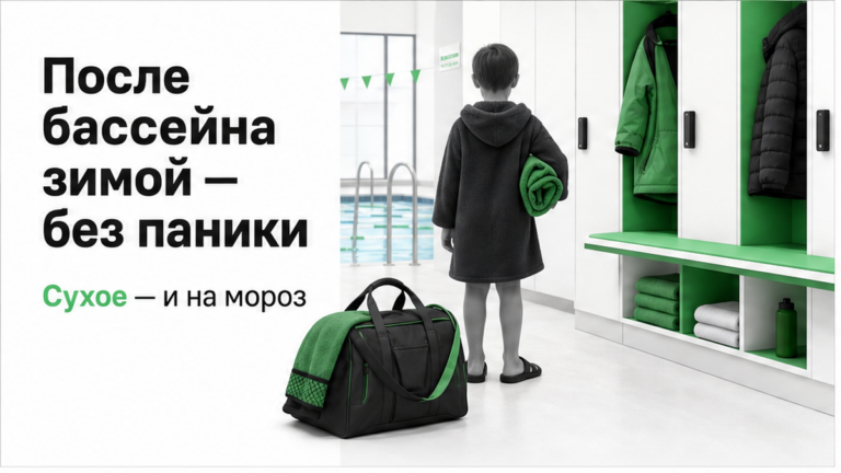 Как одеть ребёнка в бассейн зимой и что положить в сумку?